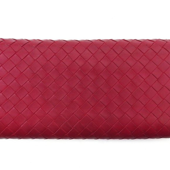 BOTTEGA VENETA Purse Walletintrecrychal Pink Leather Authentic